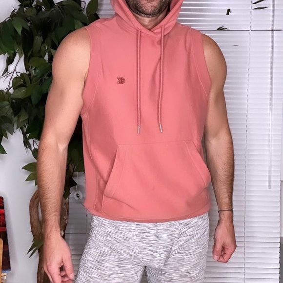 Calvin Klein Sleeveless Hoodie in Coral - Picture 1 of 16